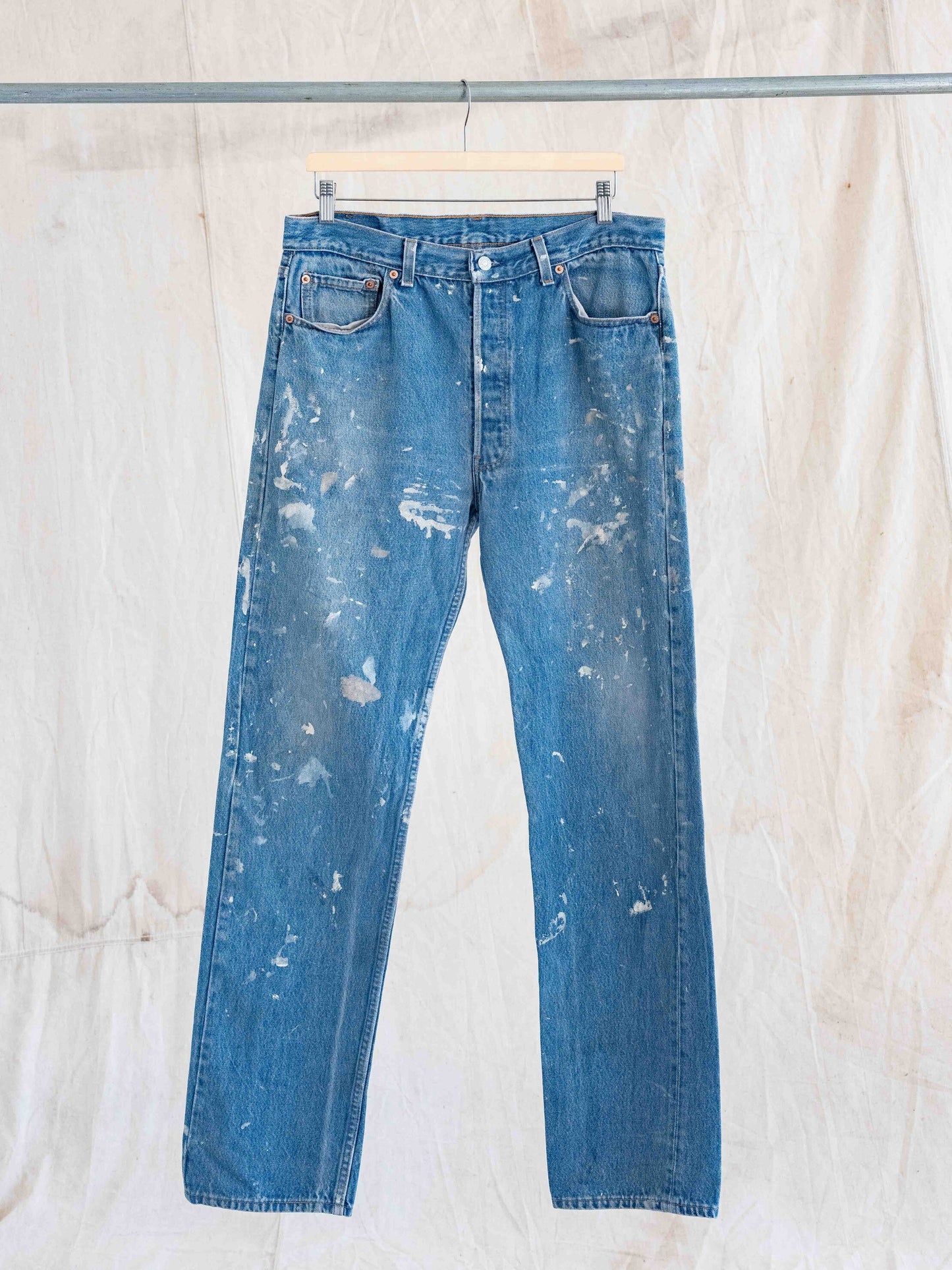 1990’s Paint Splattered Midwash Levi’s 501s 35W
