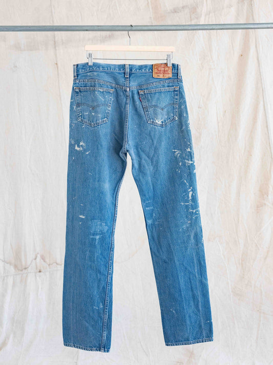 1990’s Paint Splattered Midwash Levi’s 501s 35W