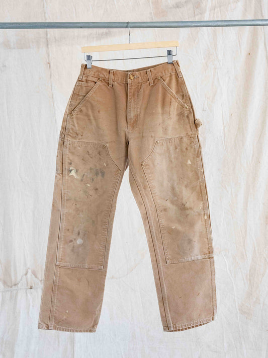 1990’s/2000's Faded and Paint Splattered Duck Carhartt Doubleknees 30W