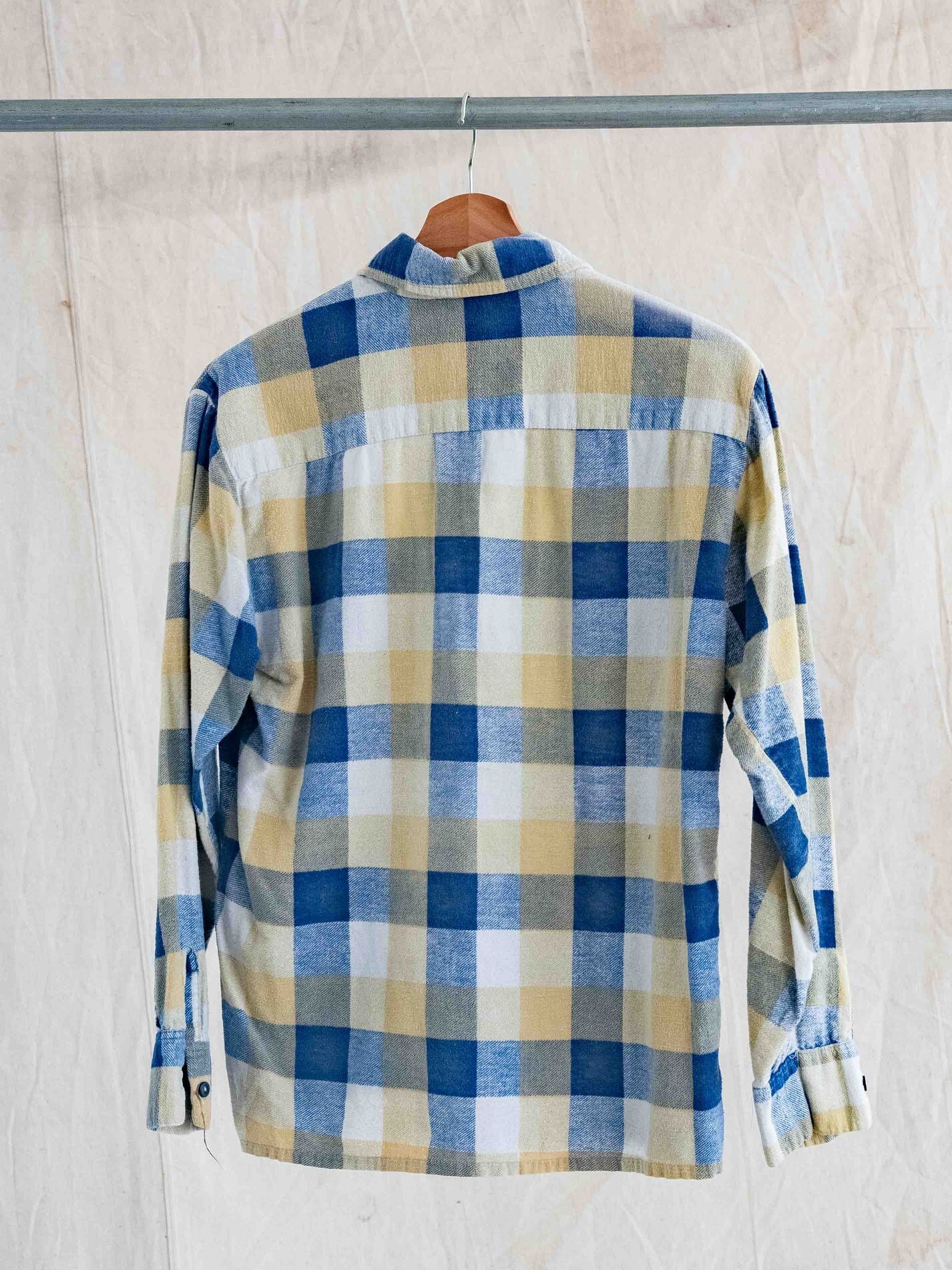 1960’s Sanforized Yellow and Blue Cotton Printed Flannel