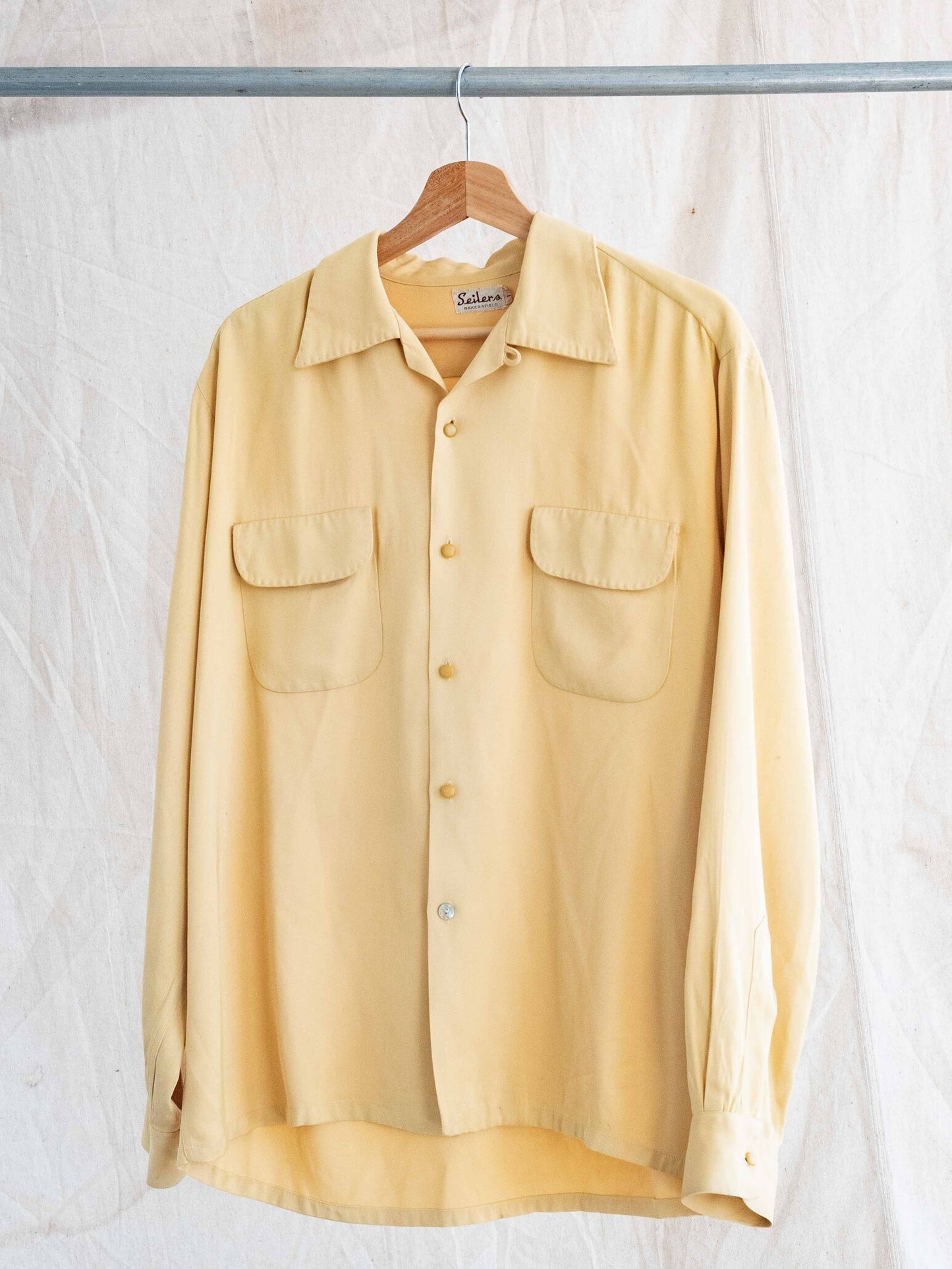 1950’s Seilers Yellow Gabardine Shirt with Flap Pockets