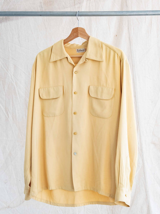 1950’s Seilers Yellow Gabardine Shirt with Flap Pockets