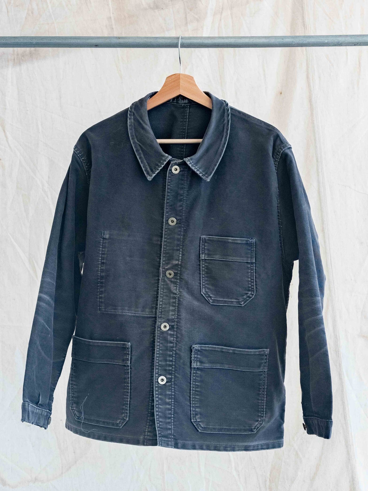 1950’s/1960’s Faded Black French Chore Jacket with added Laurel Reef buttons