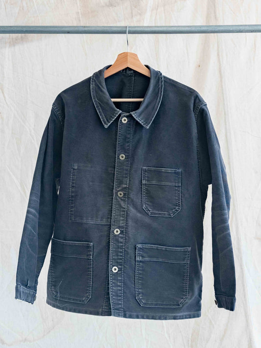 1950’s/1960’s Faded Black French Chore Jacket with added Laurel Reef buttons