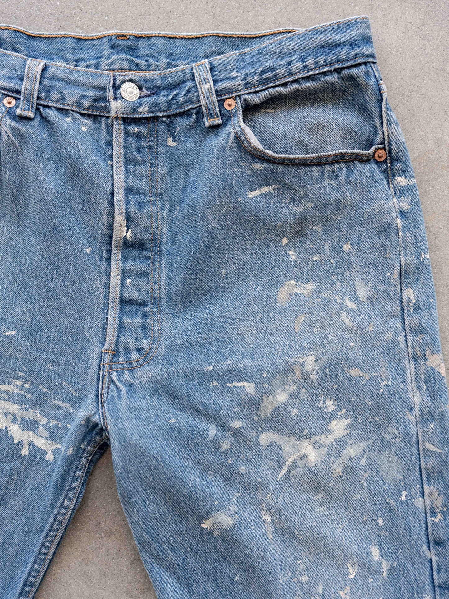 1990’s Paint Splattered Midwash Levi’s 501s 35W