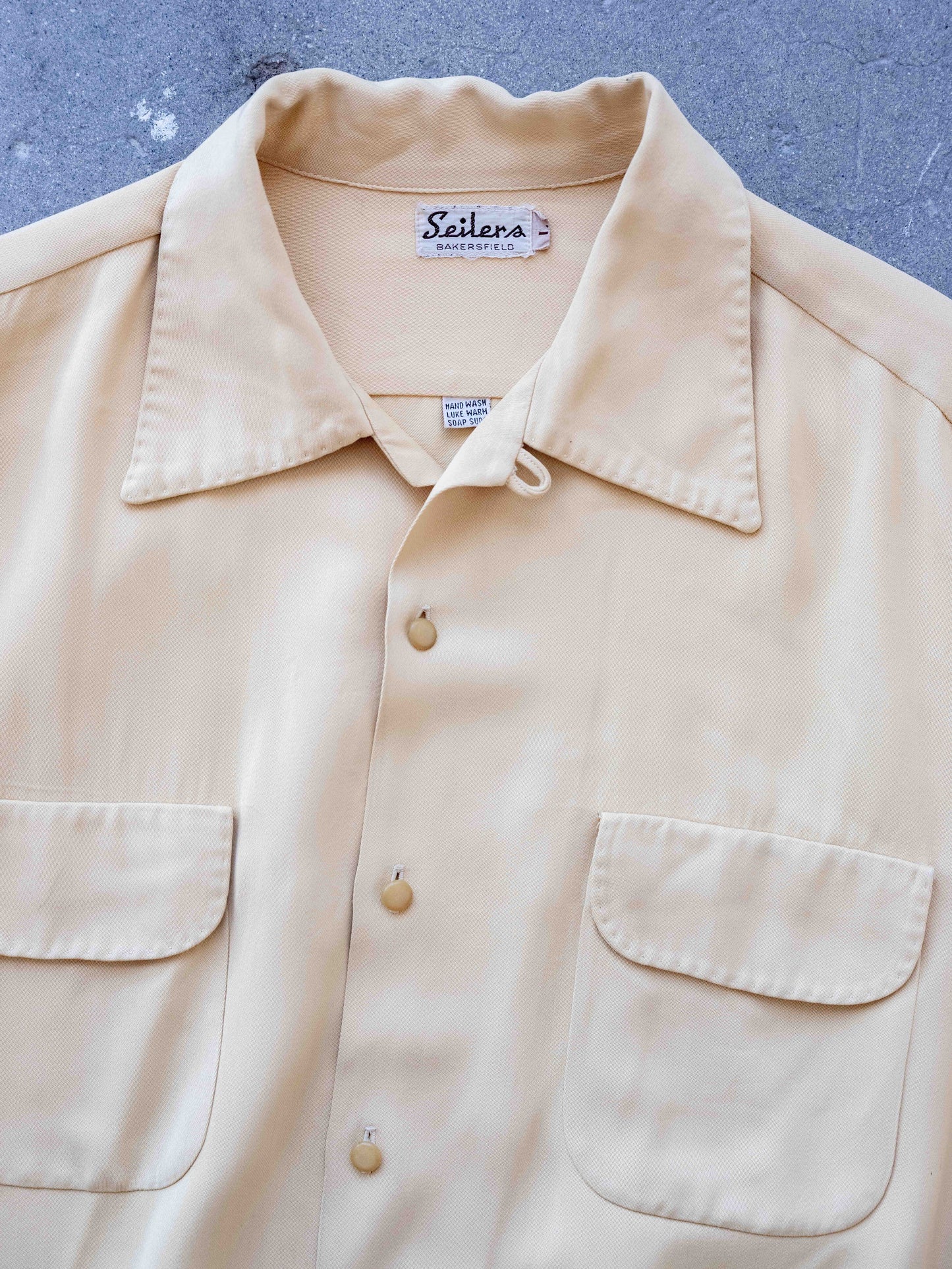 1950’s Seilers Yellow Gabardine Shirt with Flap Pockets