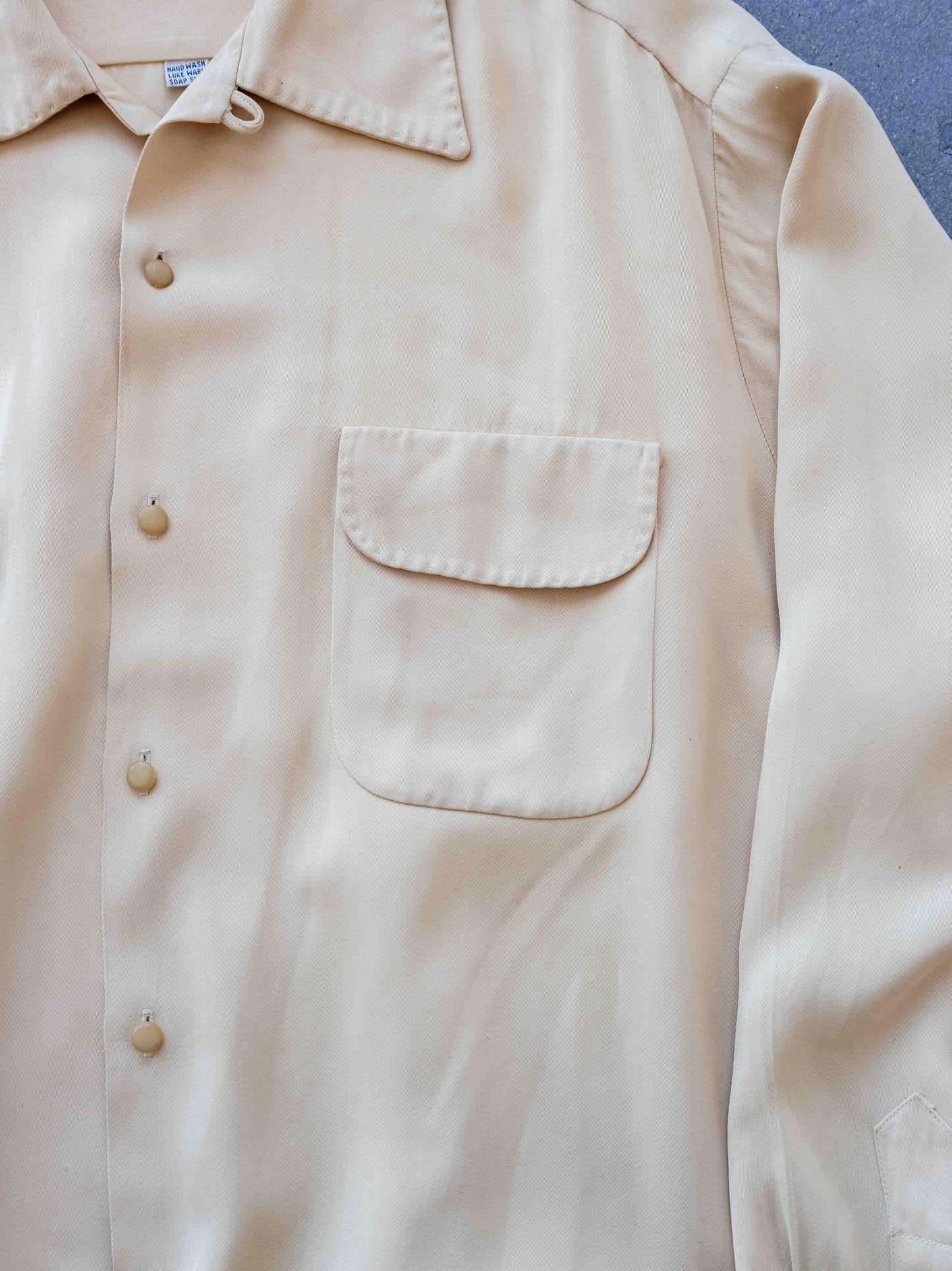 1950’s Seilers Yellow Gabardine Shirt with Flap Pockets