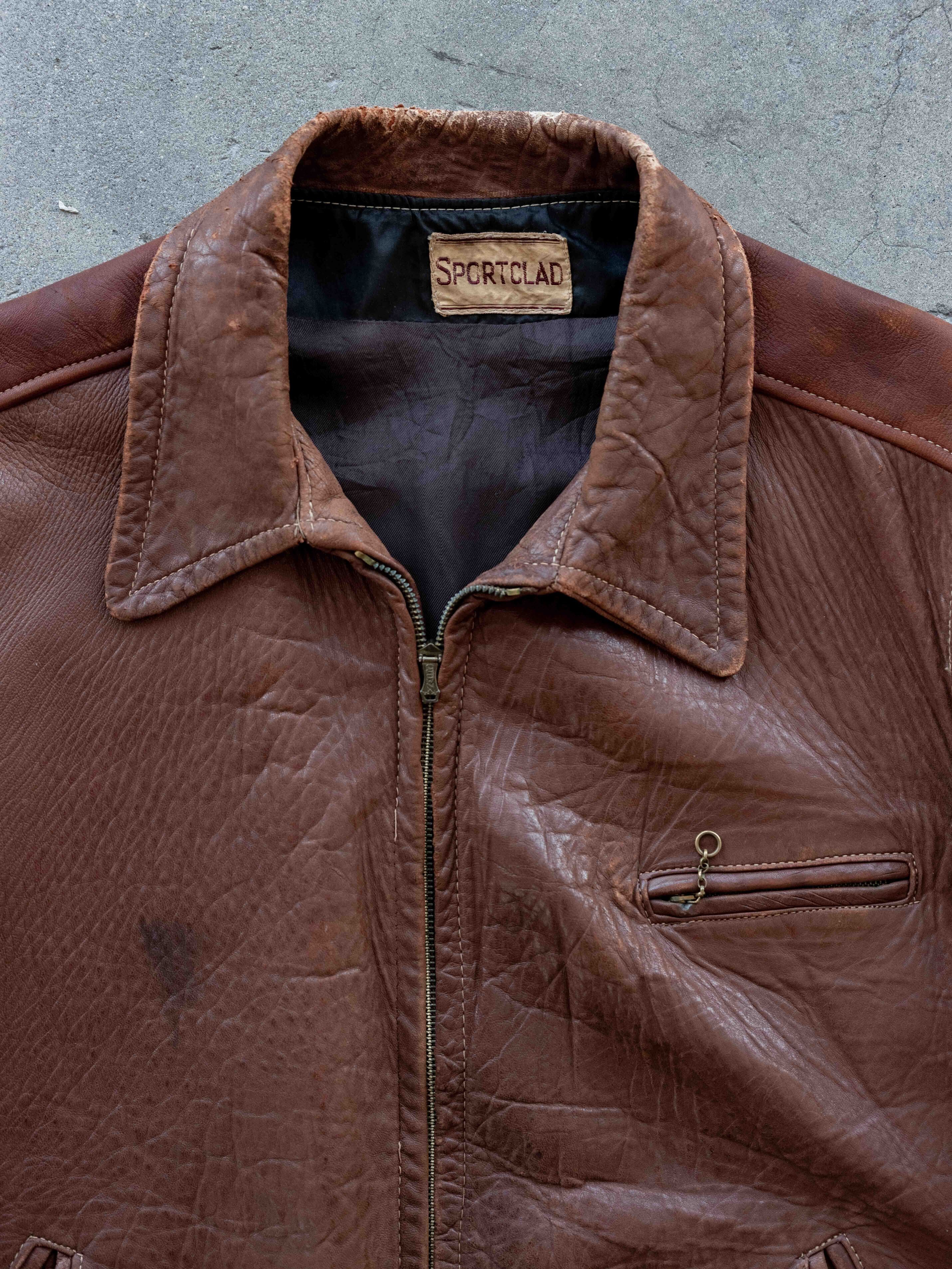1940's/1950's Slightly Thrashed Sportclad 3 Pocket Leather Jacket
