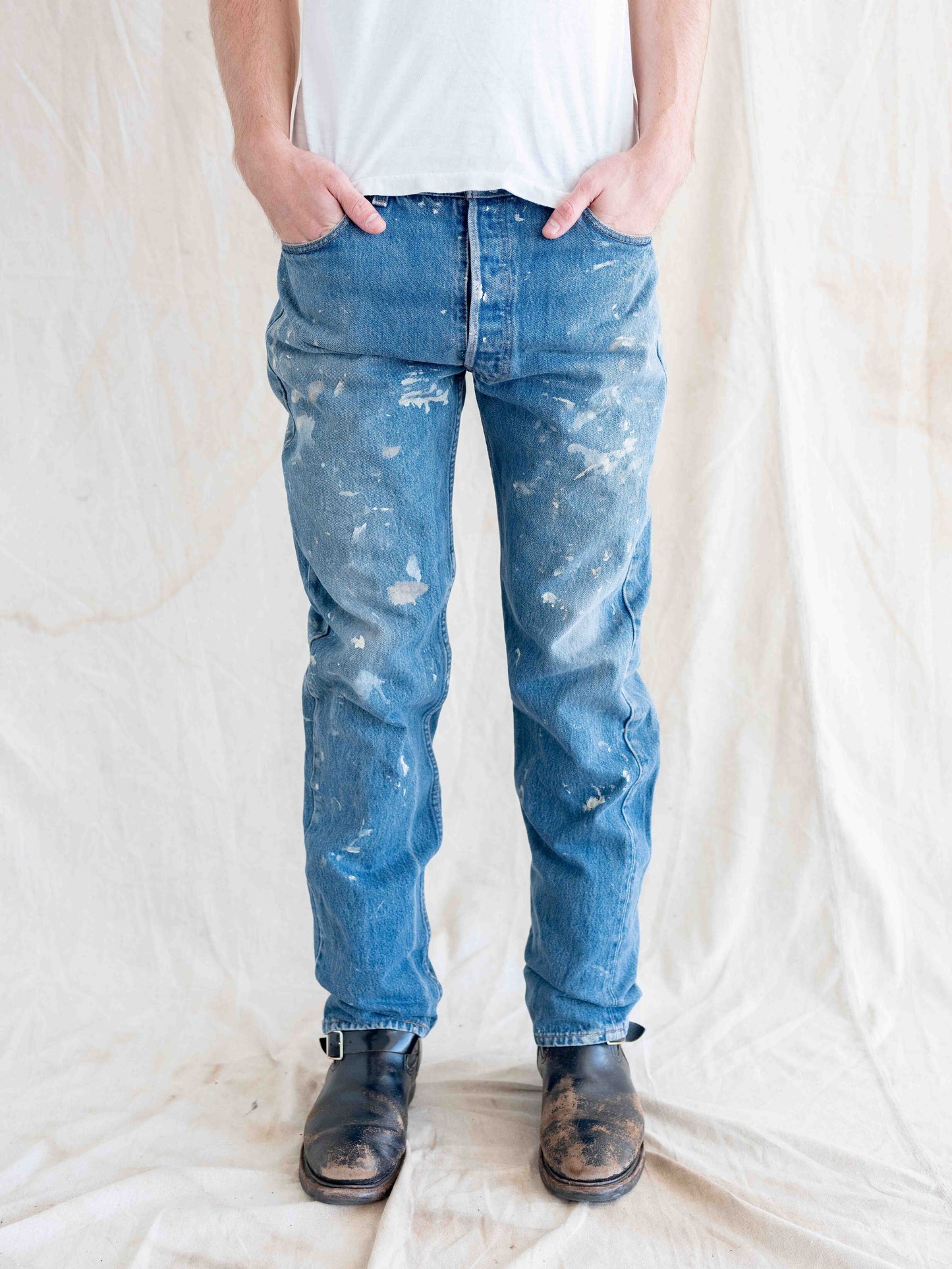 1990’s Paint Splattered Midwash Levi’s 501s 35W