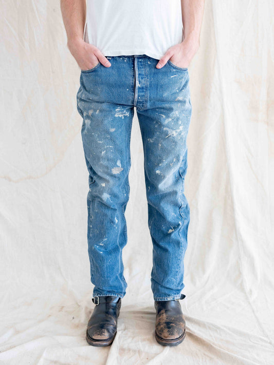 1990’s Paint Splattered Midwash Levi’s 501s 35W