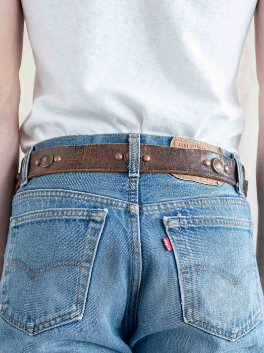 1950’s/1960’s Leather Belt with Early 1900s Buffalo Pennies 32/34W