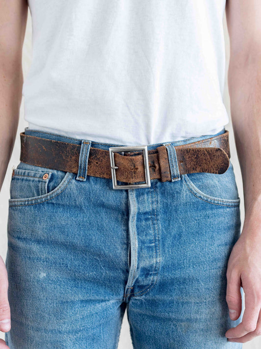 1960’s Crazy Patina Leather Belt 32w