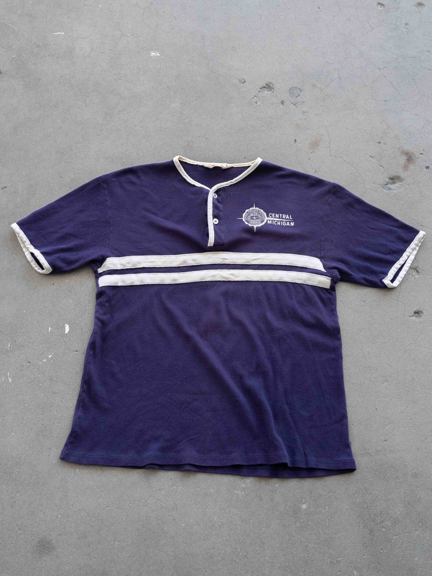 1960’s Champion Running Man Central Michigan Button Up T-Shirt