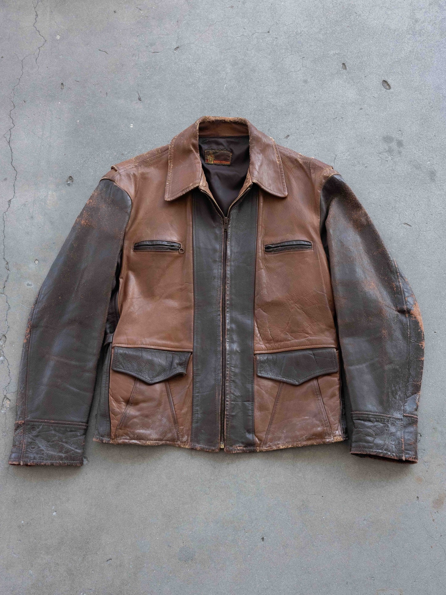 1950’s Distressed Two Tone Ponyskin Leather Jacket