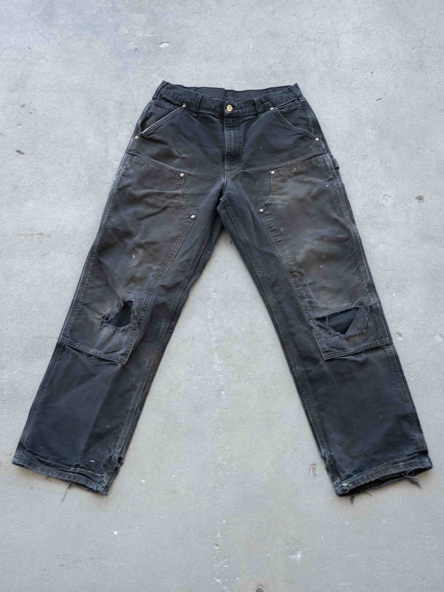 2000’s Heavily Distressed Black Carhartt Doubleknees 31W