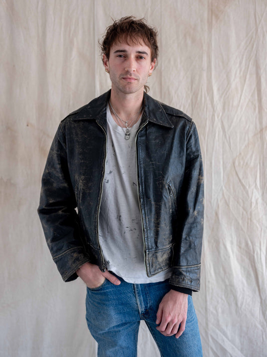 1950’s/1960’s Crazy Patina Two Pocket Moto Jacket