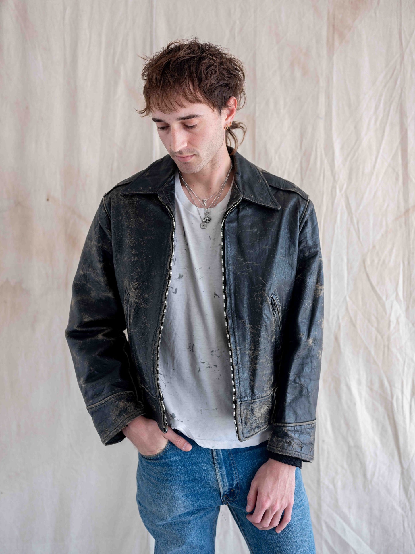 1950’s/1960’s Crazy Patina Two Pocket Moto Jacket