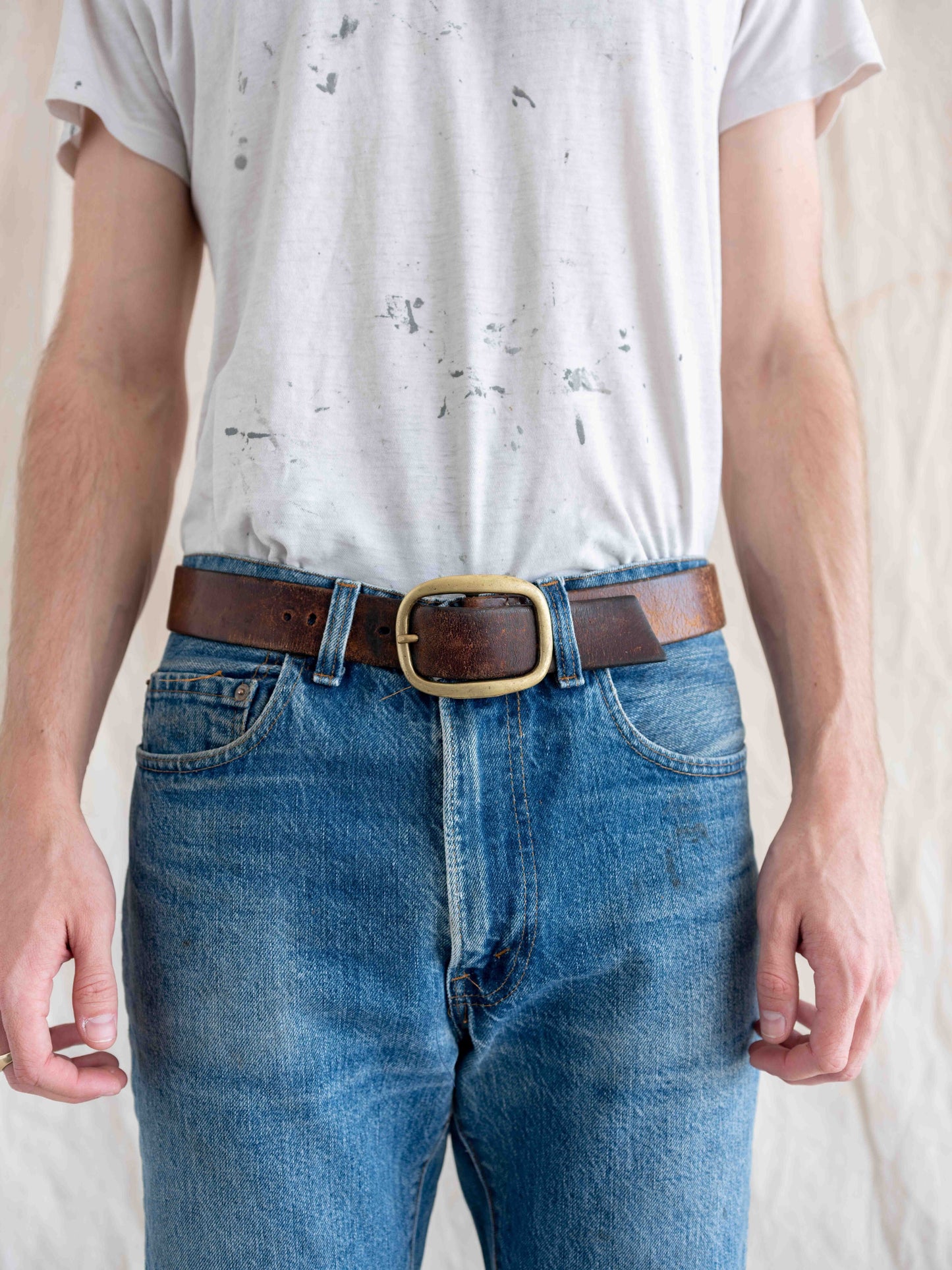 1960’s Brown and Brass Patina Leather Belt W28/30