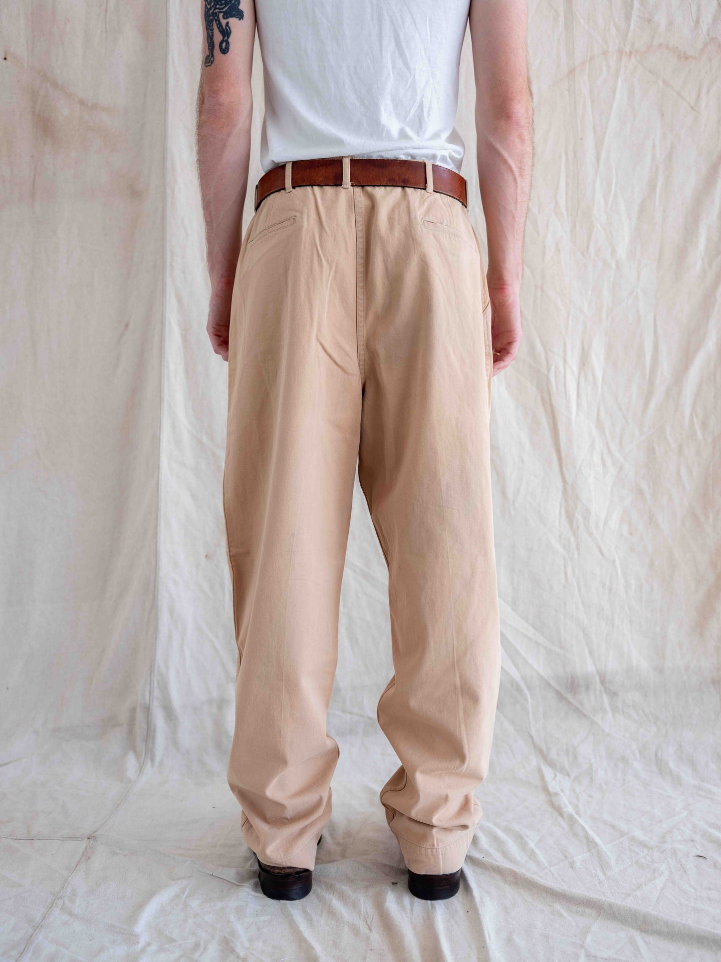 1950’s Peach Buttonfly Wide-leg Khakis 35W