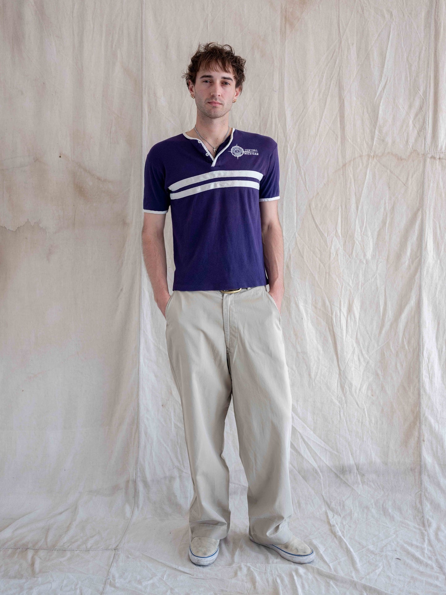 1960’s Champion Running Man Central Michigan Button Up T-Shirt