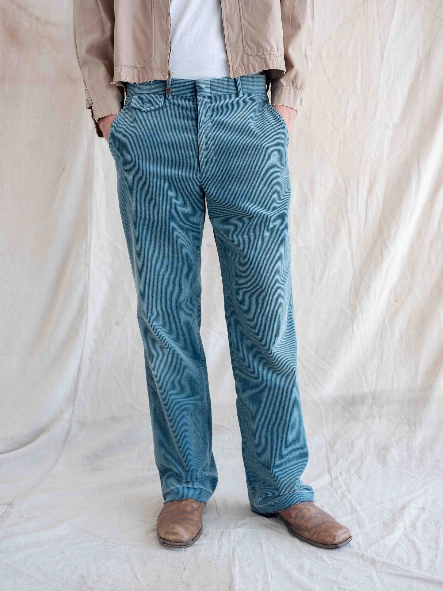 1970’s Faded Blue Wide-leg Corduroys 34W