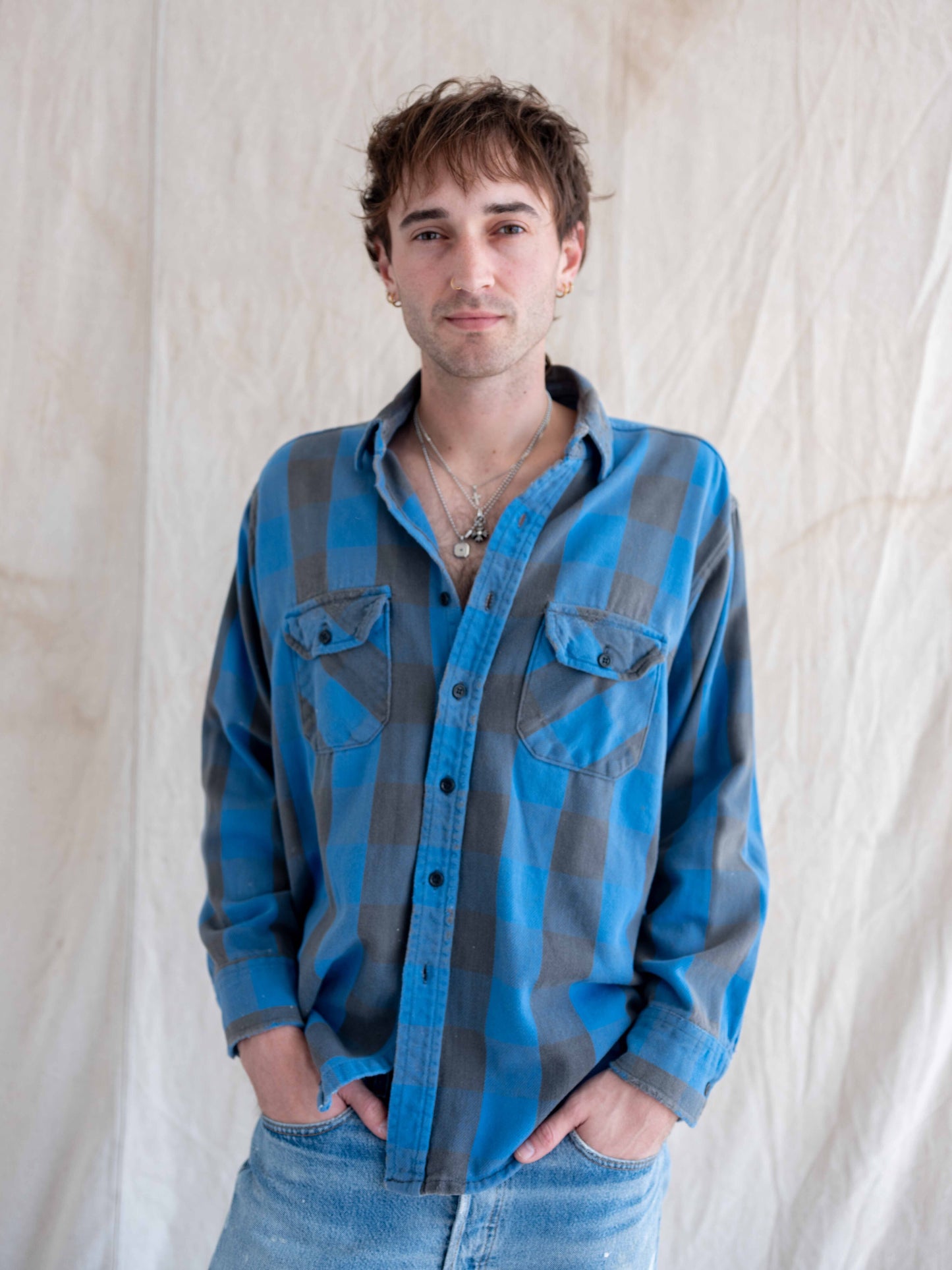 1970’s Faded Blue Frostproof Flannel