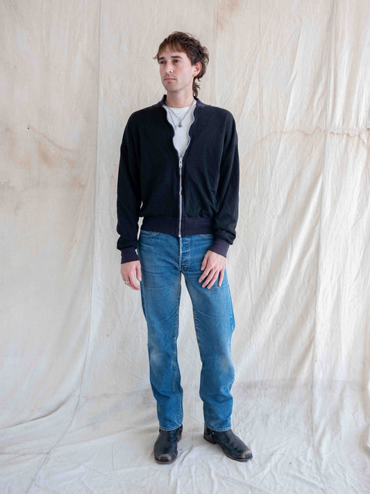 1940’s Champion Running Man Black Doubleface Zip-up