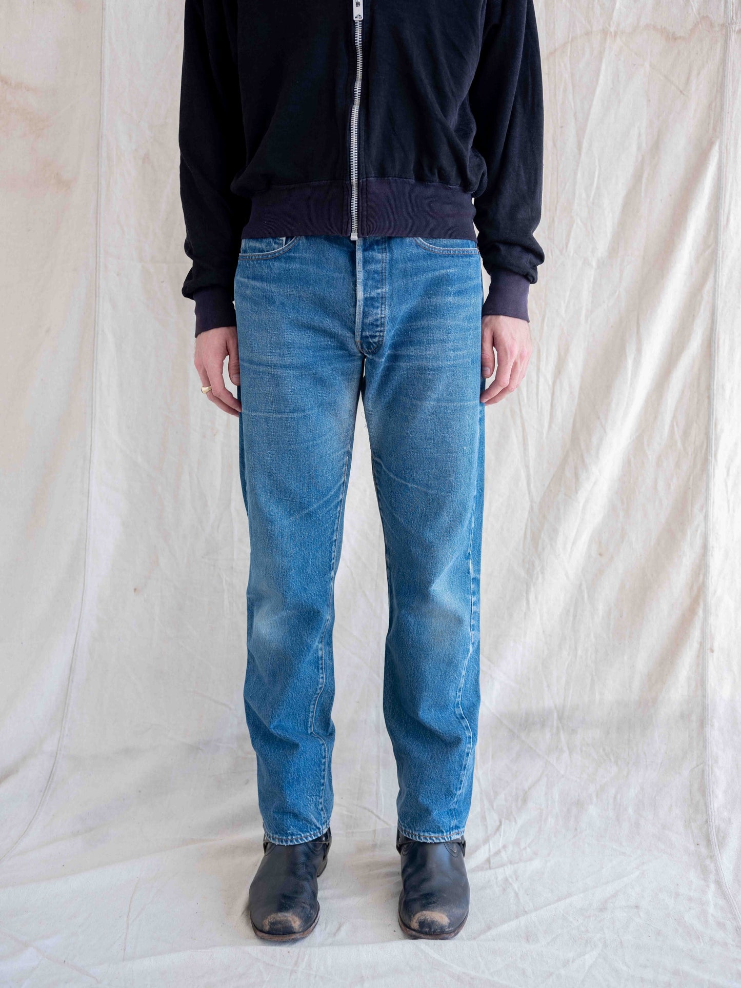 1980’s Whiskered and Repaired Midwash Levi’s 501 Redlines 33W