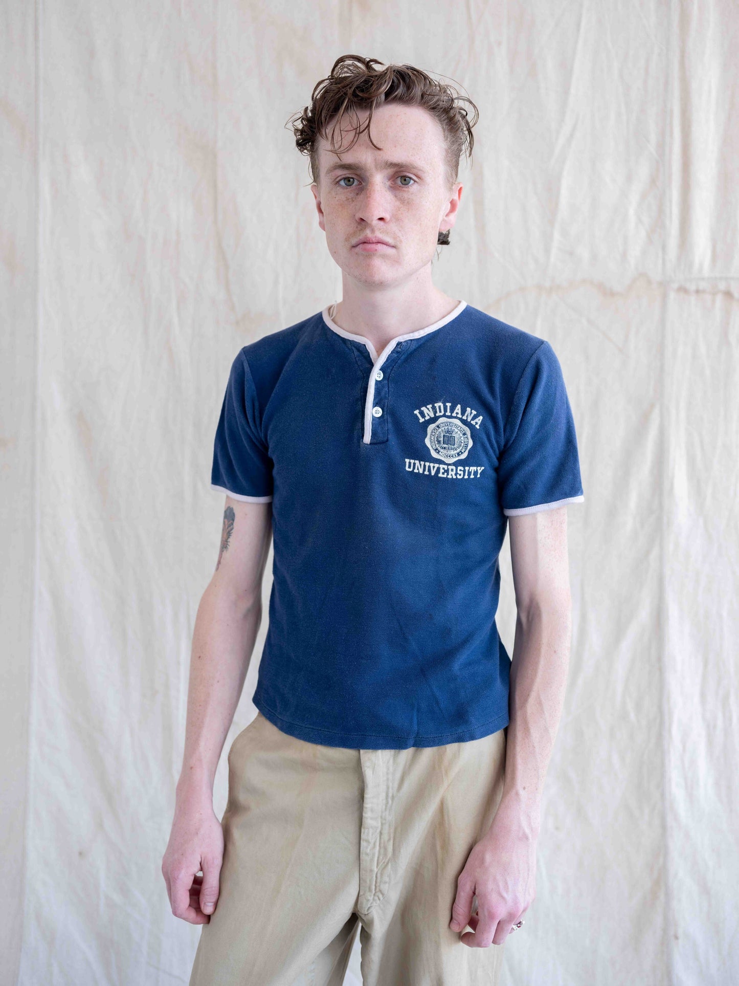 1960’s Champion Running Man Indiana University Button Up T-Shirt