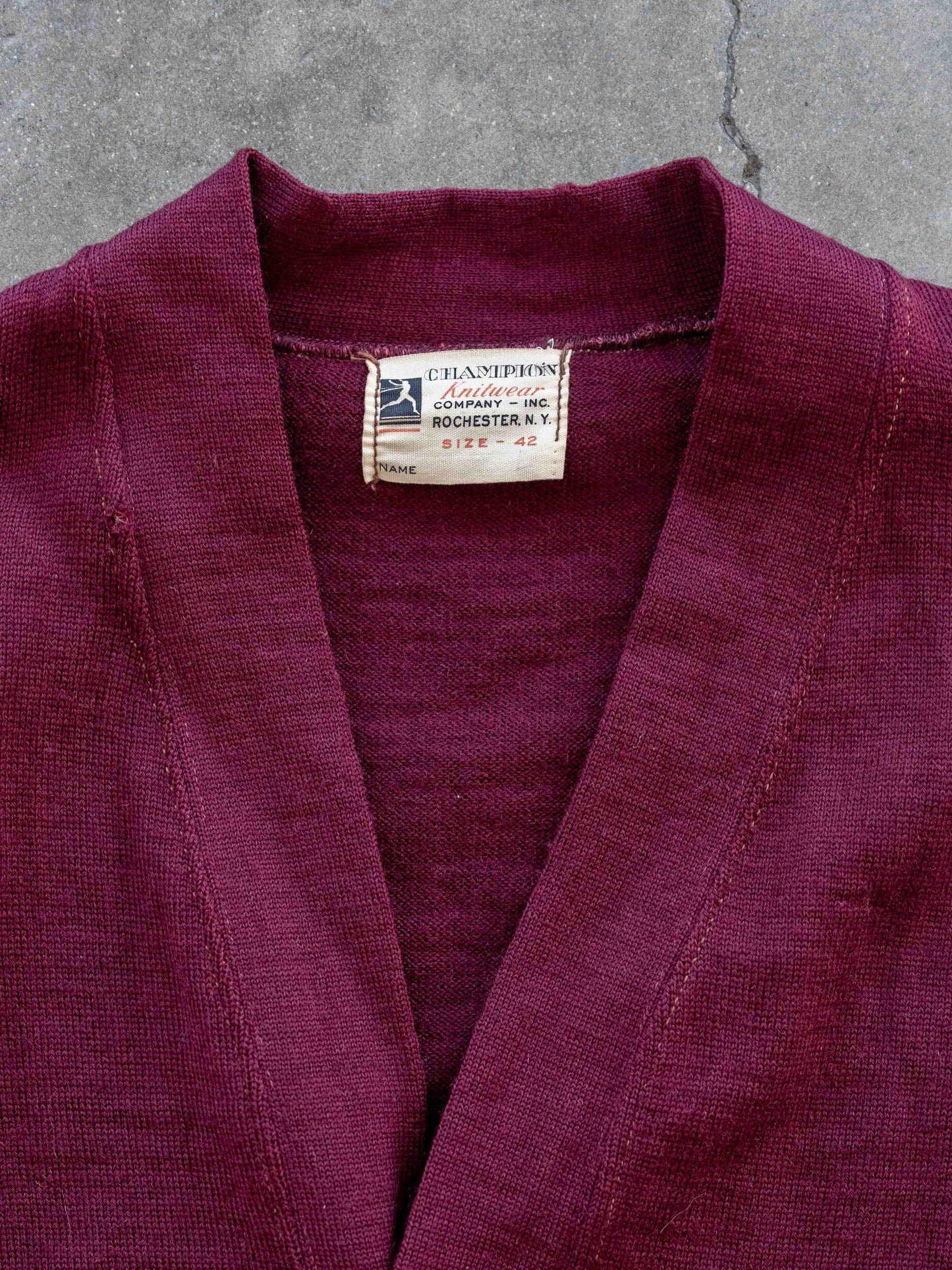 1940’s Champion Running Man Maroon Cardigan