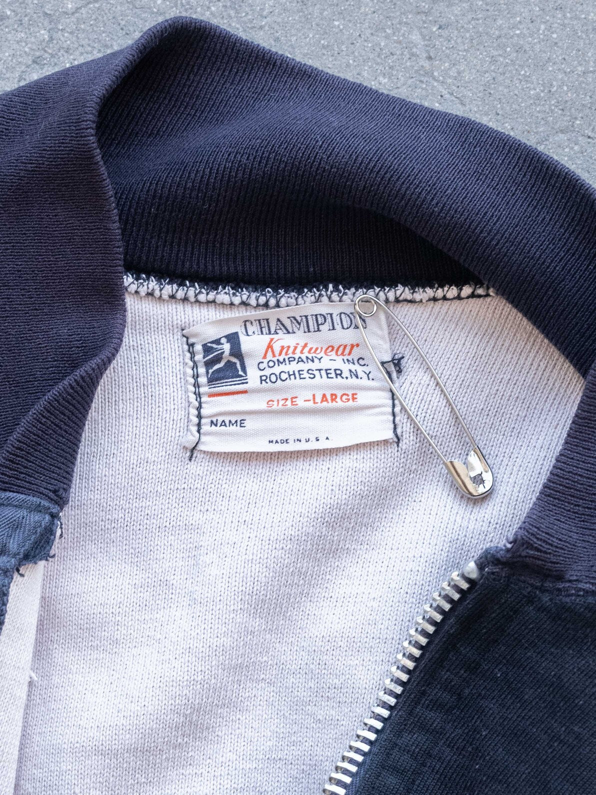 1940’s Champion Running Man Black Doubleface Zip-up