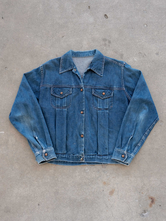 1960’s/1970’s Unbranded Denim Top with Pink Stitching
