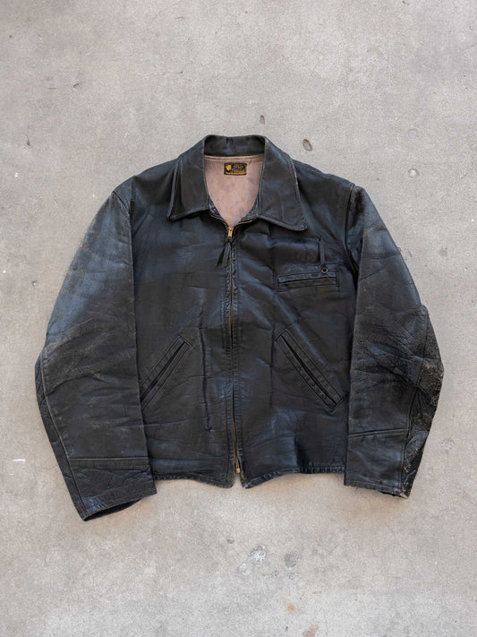 1950’s/1960’s 3 Pocket Leather Steerhide Jacket with Side Cinches