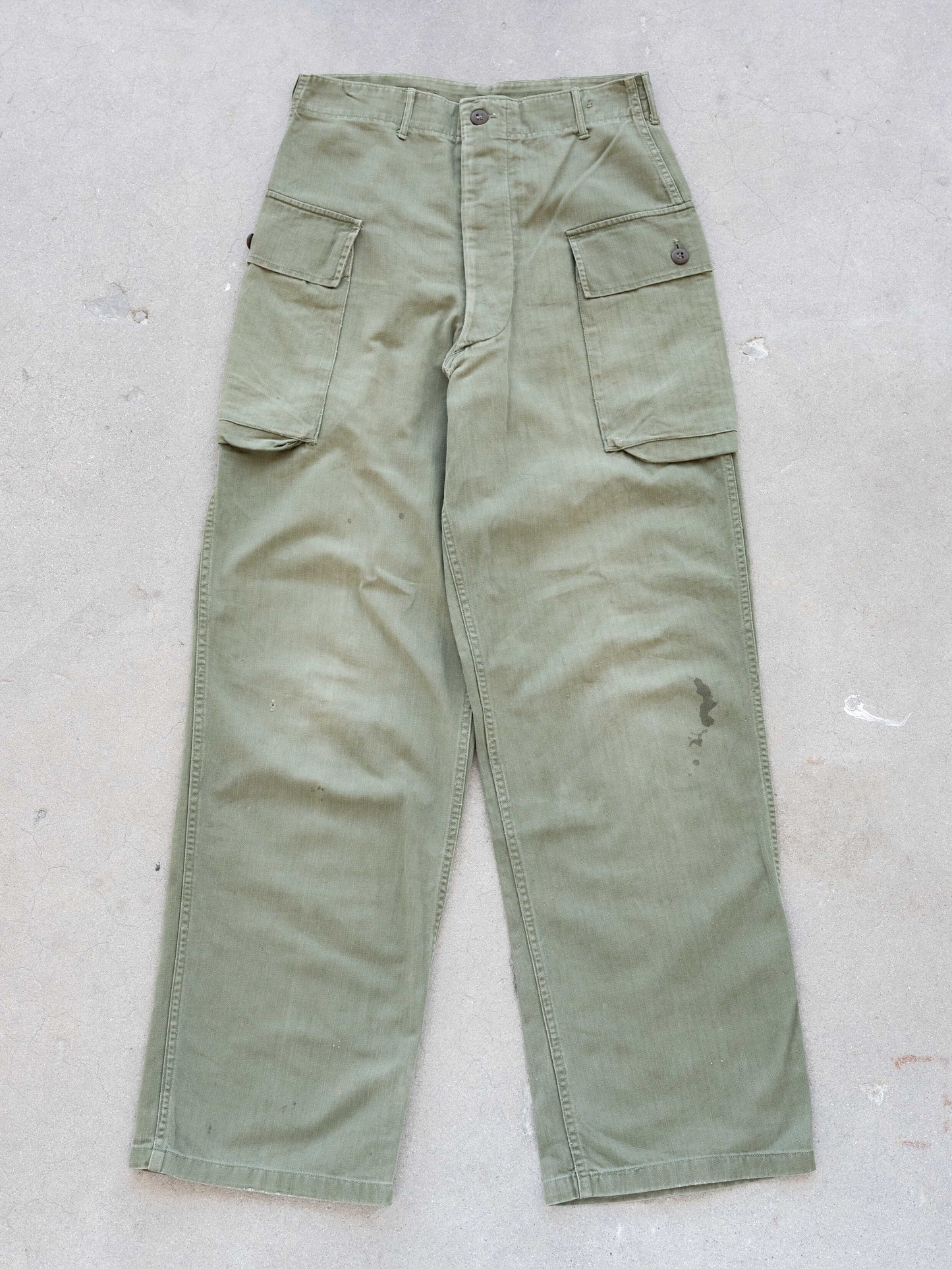 1950’s/1960’s HBT Military Pants with Side Cargo Pockets 29W
