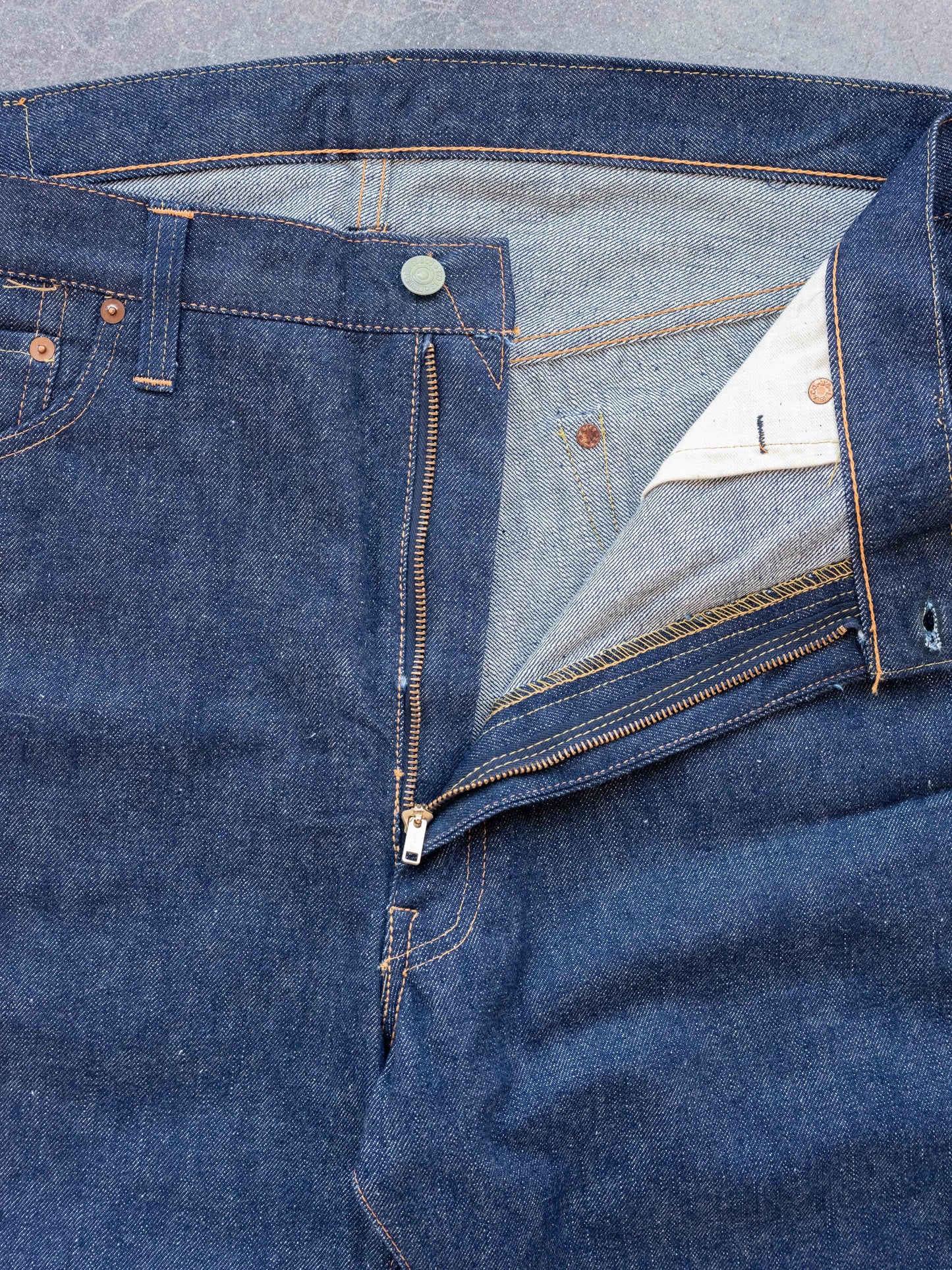1950's Deadstock Levi's 501ZXX Hidden Rivets with Leather Patch 38W