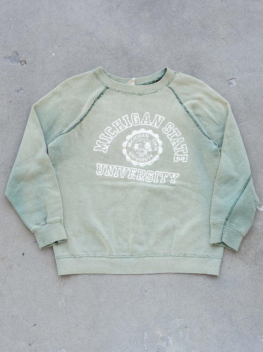 1950's/1960's Faded and Distressed Michigan State University Crewneck
