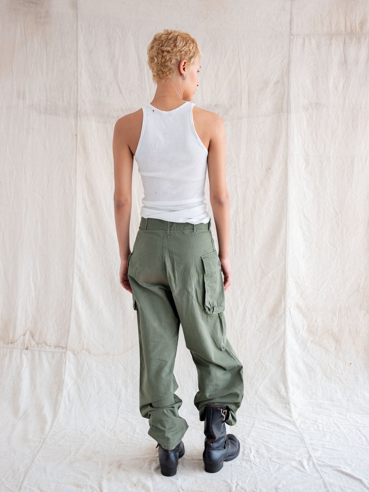 1950’s/1960’s HBT Military Pants with Side Cargo Pockets 29W