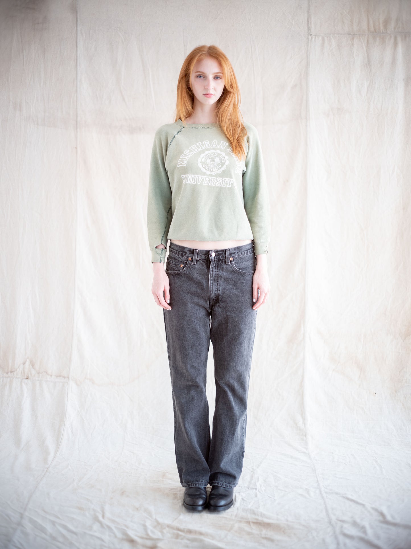 1950's/1960's Faded and Distressed Michigan State University Crewneck