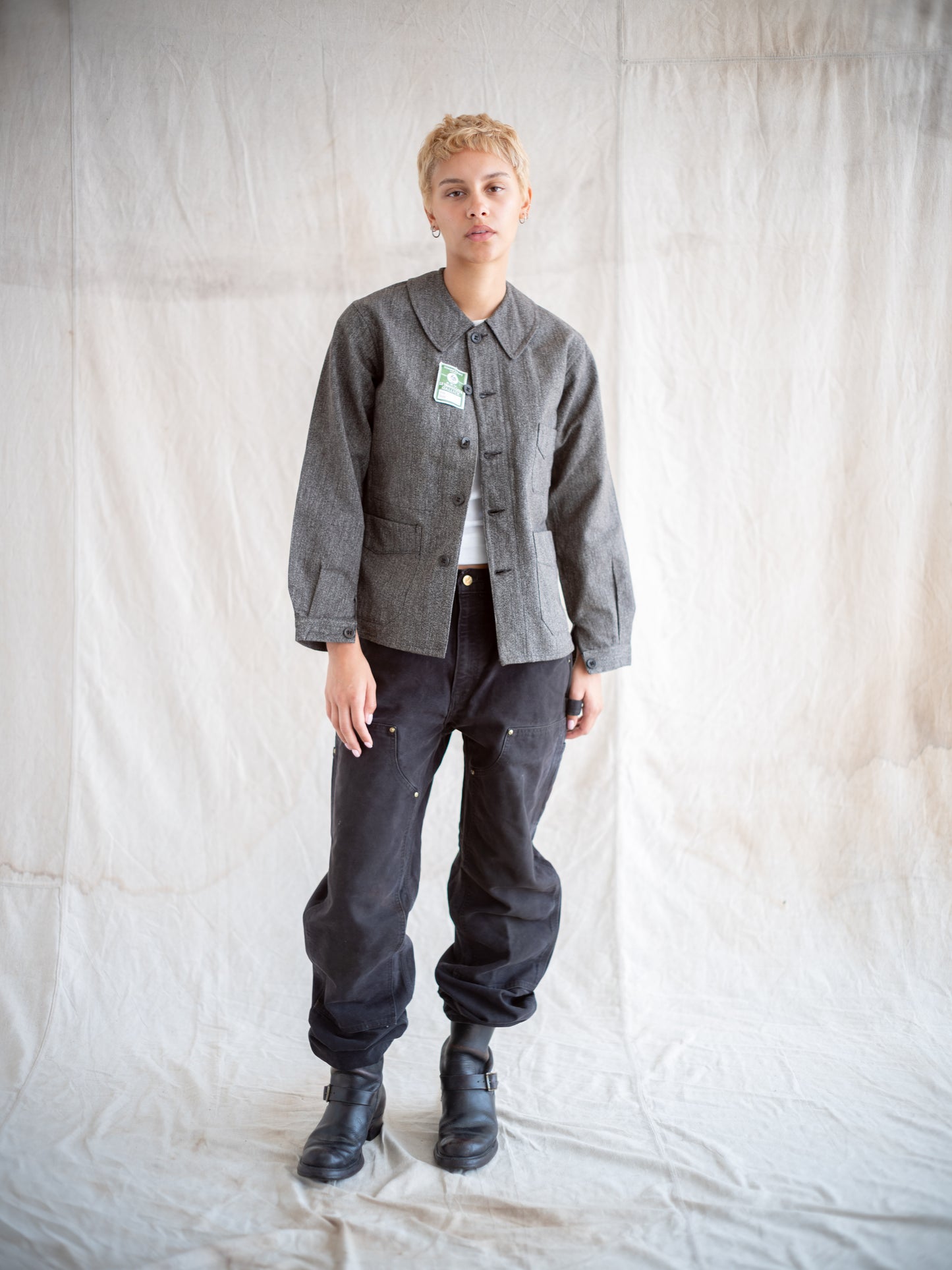 1950's Deadstock Salt and Pepper French Chore Jacket