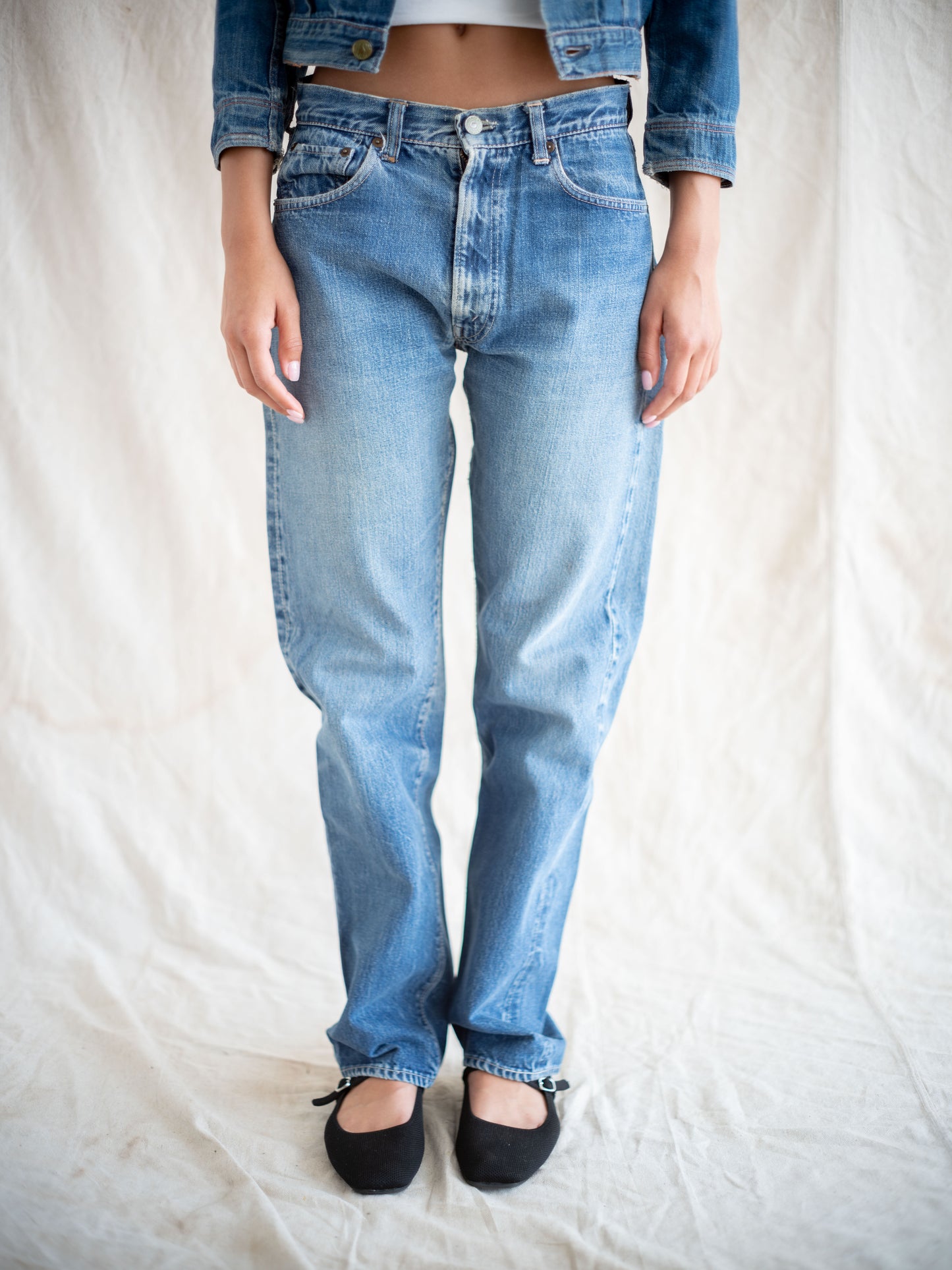 1950’s/1960’s Big E Levi’s 501z Light Midwash 30W