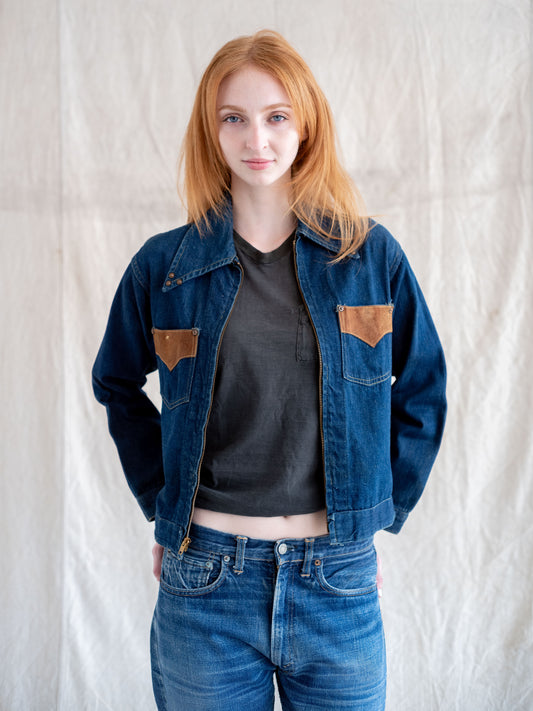 1960’s Unbranded Femme Two Pocket Jacket with Leather and Stud Accents