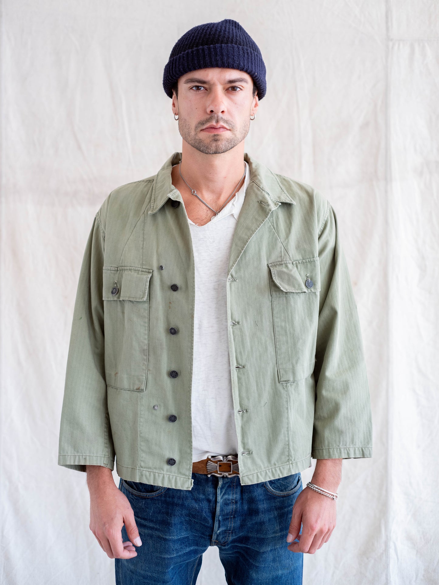 1950’s HBT and 13 Star Custom Military Top with Two Chest Pockets