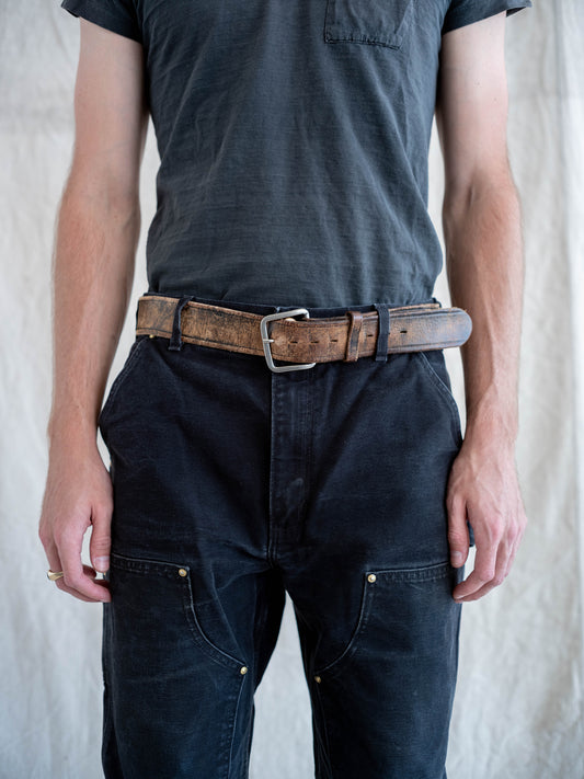 1960’s/1970’s Crazy Wear Black Leather Belt 34W/36W