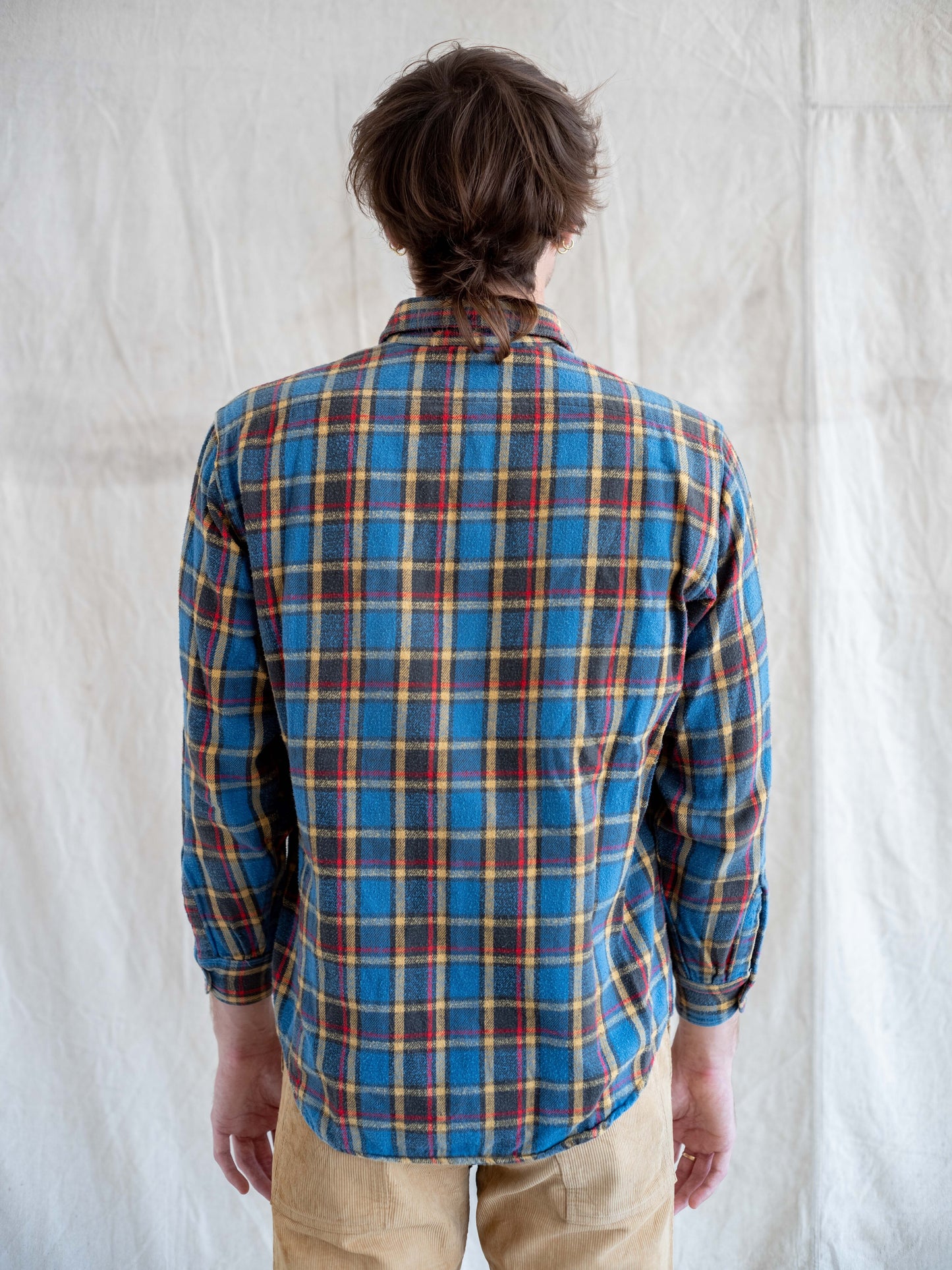 1950’s/1960’s Faded Sanforized Blue Plaid Flannel