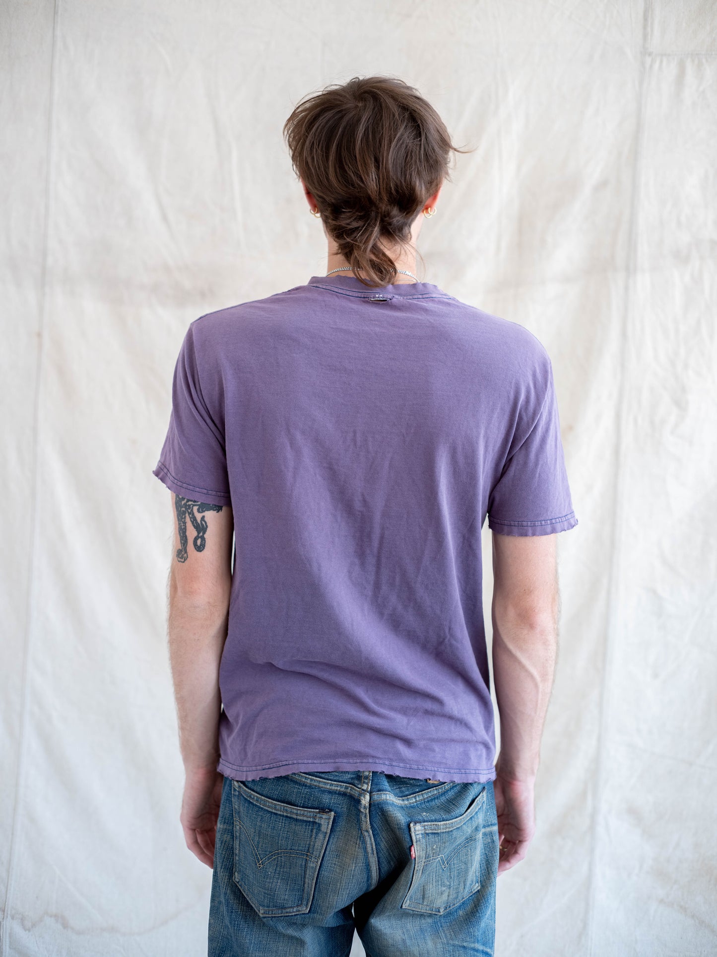 1990’s Faded and Distressed Purple Pocket Tee