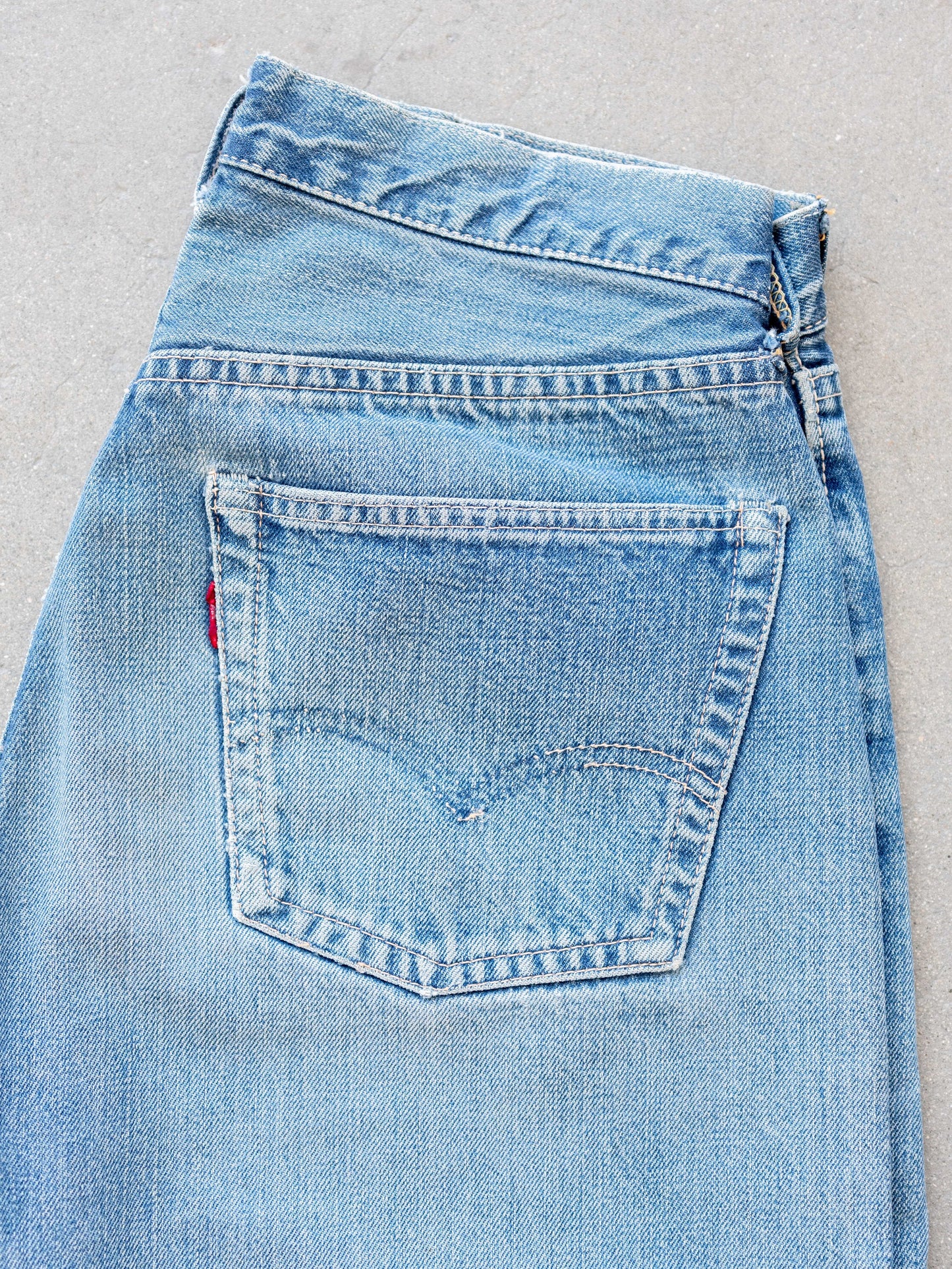 1950’s/1960’s Big E Levi’s 501z Light Midwash 30W