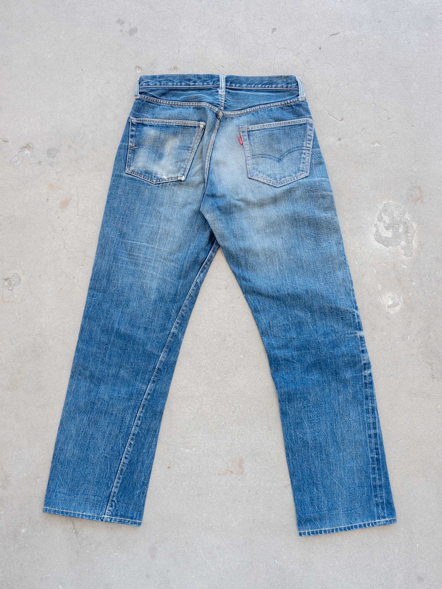 1960’s Levi’s Big E 501 in a Dark Mid with Character 32W