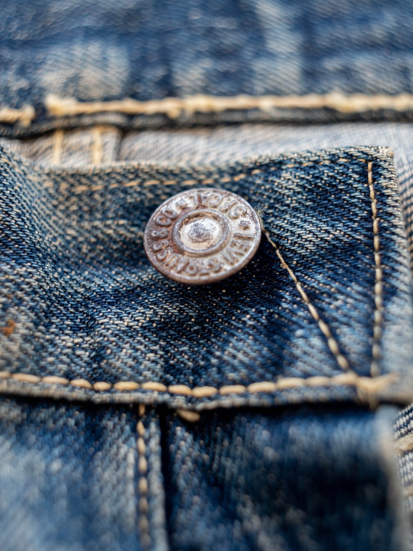 1950’s Levi’s 501XX Jerky Patch with Whiskering and Fading 31W