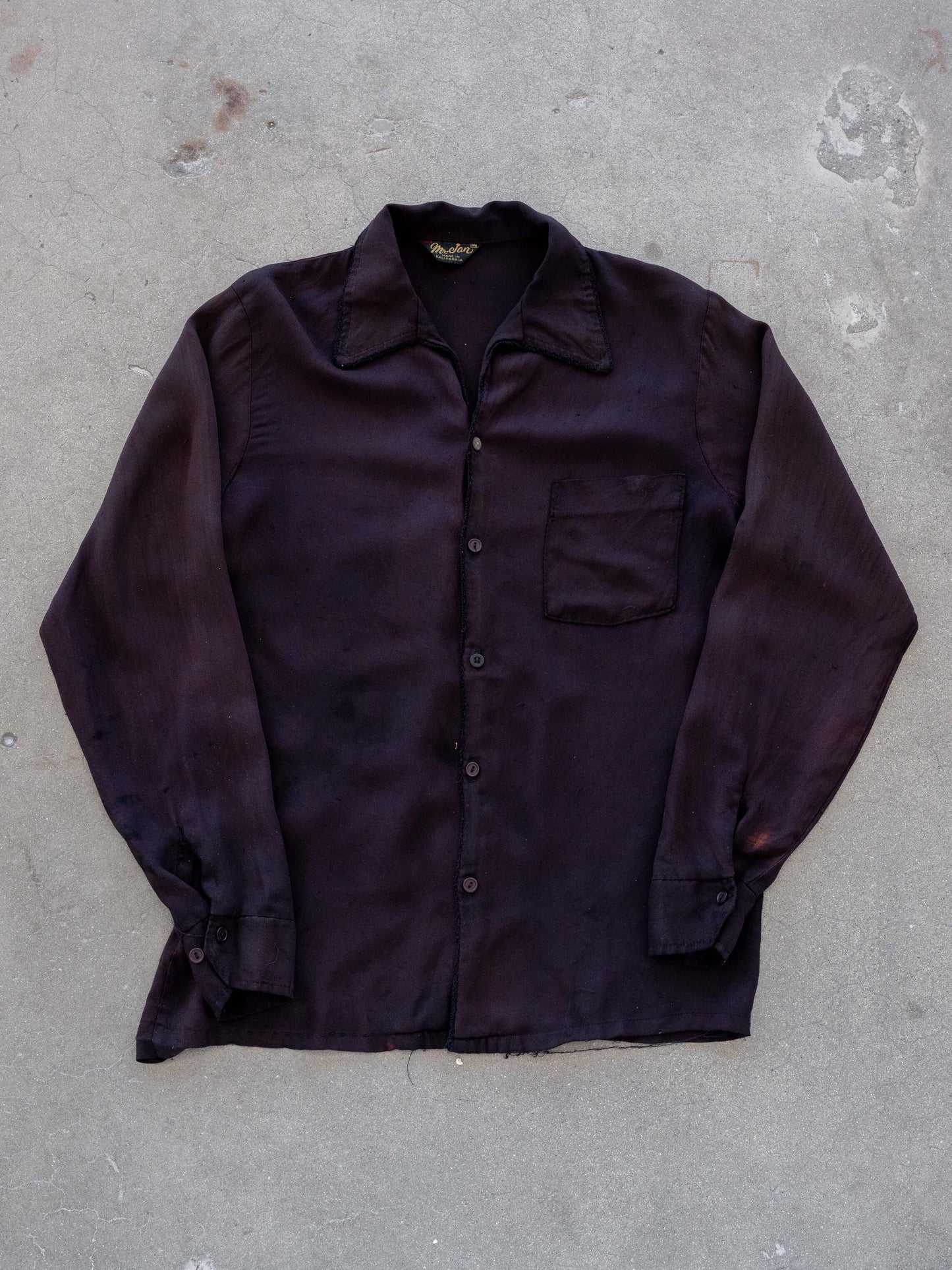 1970’s Faded Black Textured Flowy Shirt