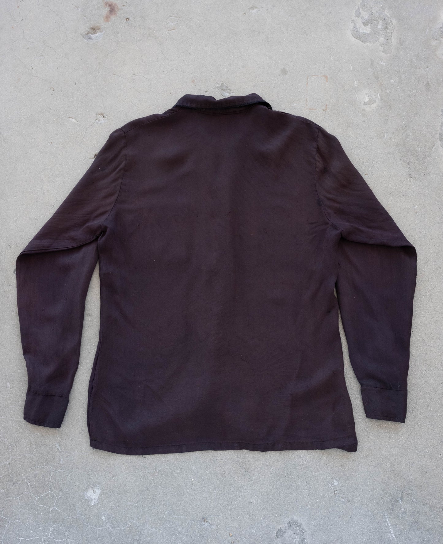 1970’s Faded Black Textured Flowy Shirt